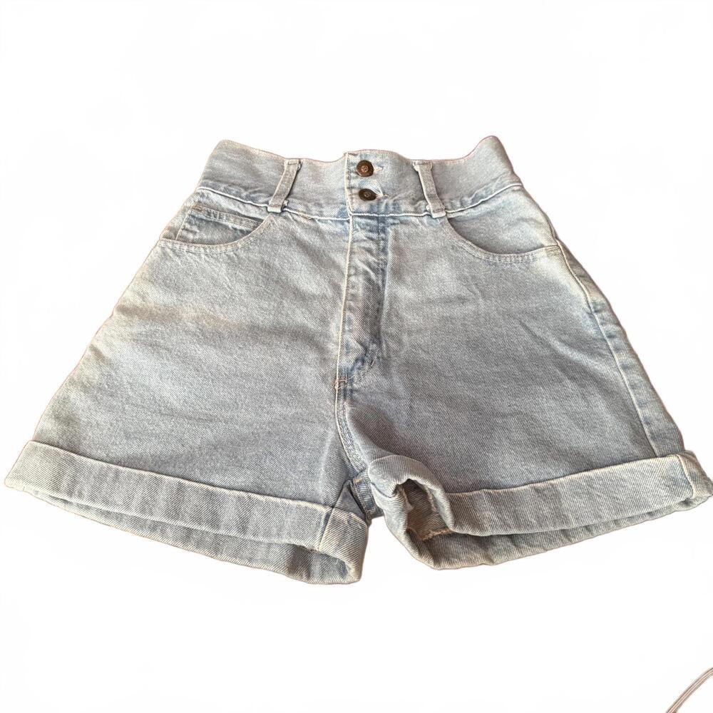 EXP Bongo Y2K Light Wash Denim Shorts High Rise Cuffed Mom Jean Size 3